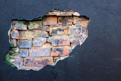 Full frame shot of damaged wall