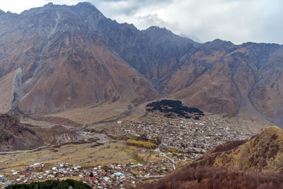 Scenic view of mountains against sky