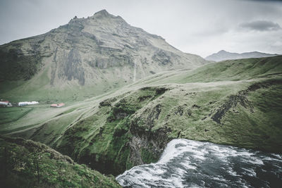 Skogafoss waterfall top