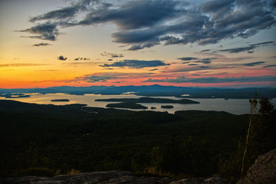 Scenic view of dramatic sky during sunset