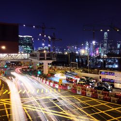 Illuminated cityscape at night