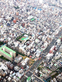 High angle view of city street