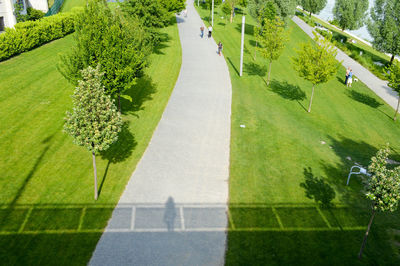High angle view of people in park