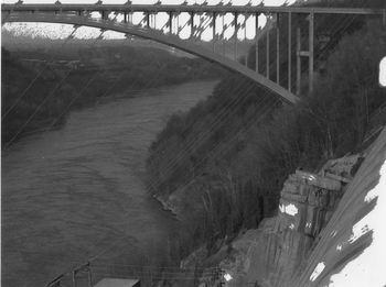 High angle view of bridge over river