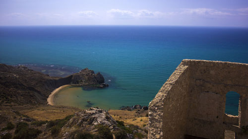 High angle view of sea against sky