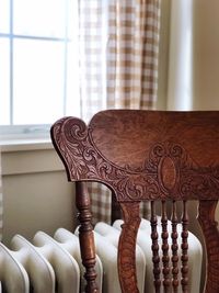 Close-up of chair on table