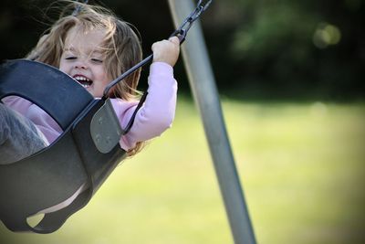 Portrait of girl in playground