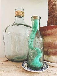 Close-up of bottles