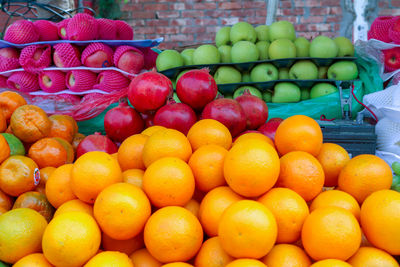 Various fruits for sale at market stall