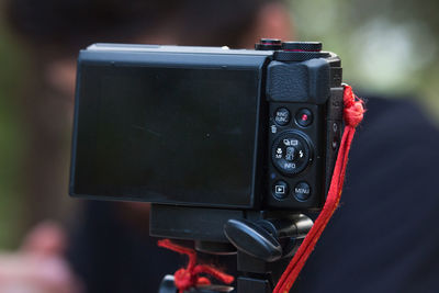 Close-up of camera