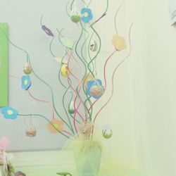 View of multi colored wall