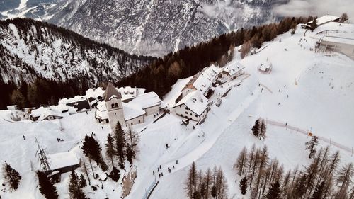 Scenic view of snow covered mountain