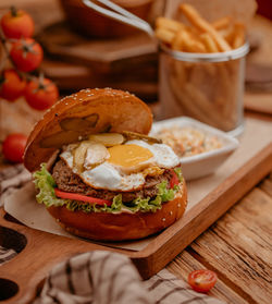 Close-up of food on table