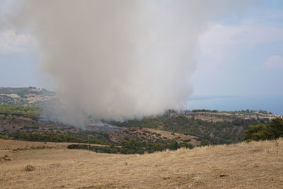 Burning mountains because of forest fire