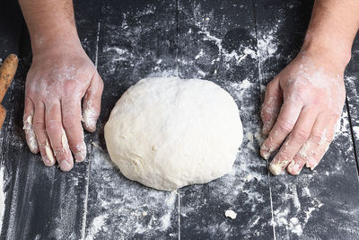 Close-up of person preparing food