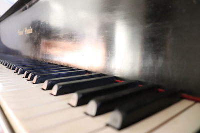 Close-up of piano keys