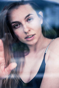 Close-up portrait of beautiful woman