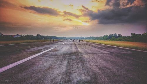 Road against sky during sunset