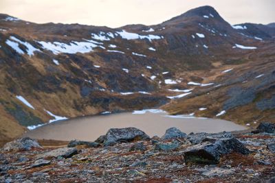 Scenic view of snowcapped mountains