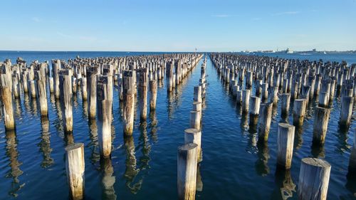 Princess pier against sky at port melbourne