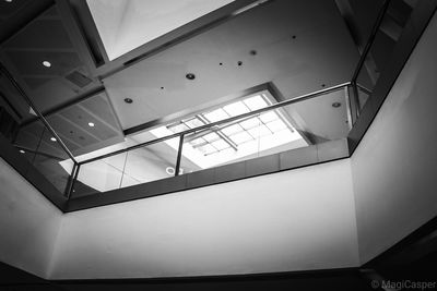 Low angle view of illuminated staircase in building