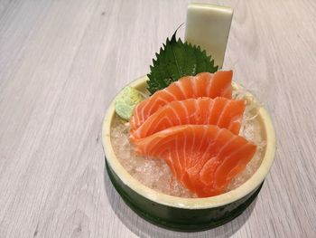 Close-up of fish on table