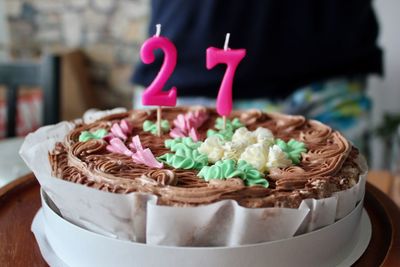 Close-up of cupcakes on table