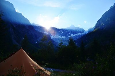 Scenic view of mountains against sky