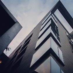 Low angle view of modern building against sky