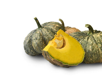 Close-up of pumpkin against white background