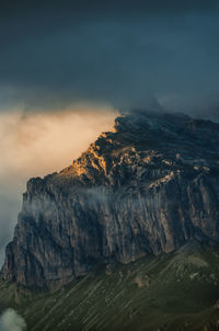 Scenic view of rocky mountains against sky