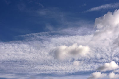 Low angle view of clouds in sky