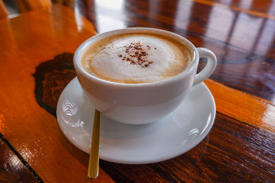 Close-up of coffee on table