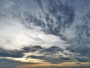 Low angle view of clouds in sky