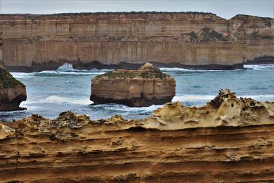 Rock formations on beach