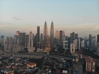 Aerial view of buildings in city