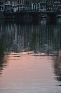 Reflection of building in water