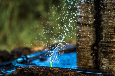 Close-up of raindrops on glass window