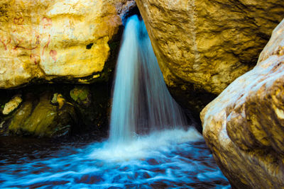 Scenic view of waterfall