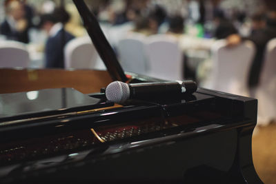 Close-up of playing guitar