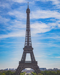 Low angle view of eiffel tower