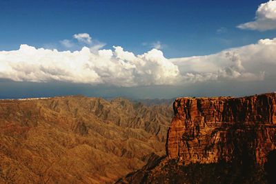 Scenic view of rocky mountains against sky