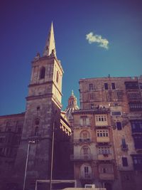 Low angle view of bell tower