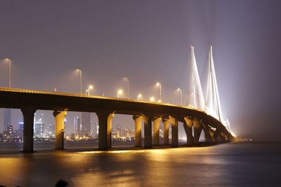 Suspension bridge over river