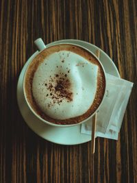 Directly above shot of coffee on table