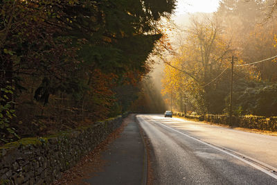 Road in north wales in the early morning