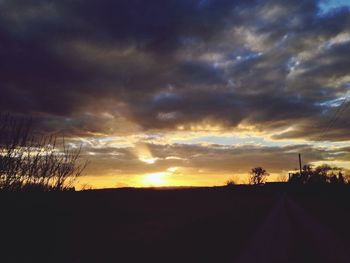 Silhouette of landscape at sunset