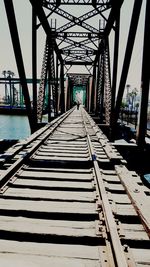 View of footbridge over river