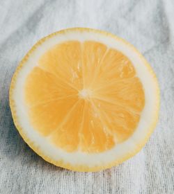 High angle view of orange on table