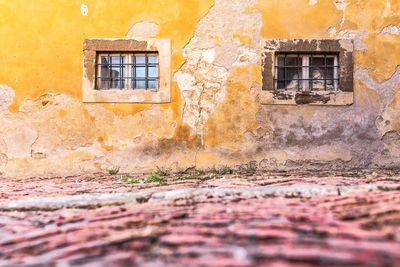 Weathered wall of old building